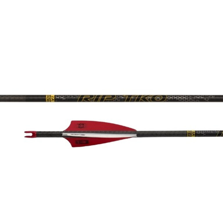 Photo of the ends of a Victory Archery RIP TKO Micro Diameter Hunting Arrow.